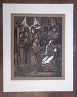 1993 Good Evening Ukraine Print Vasyl Perevalsky Traditional Scene Large 55x44cm