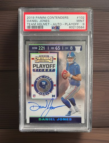 2019 Panini Contenders - Daniel Jones #102 Rookie Playoff Ticket Auto /10! (RC)
