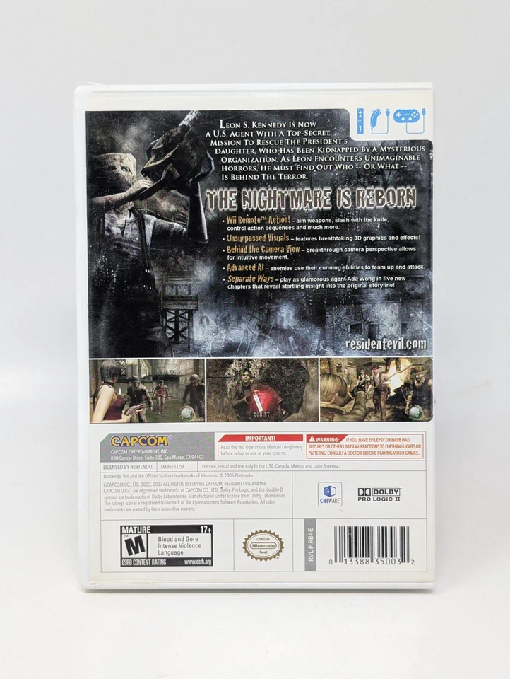 Resident Evil 4 Wii Edition (Nintendo Wii, 2007) - CIB Complete - Image 3 of 4