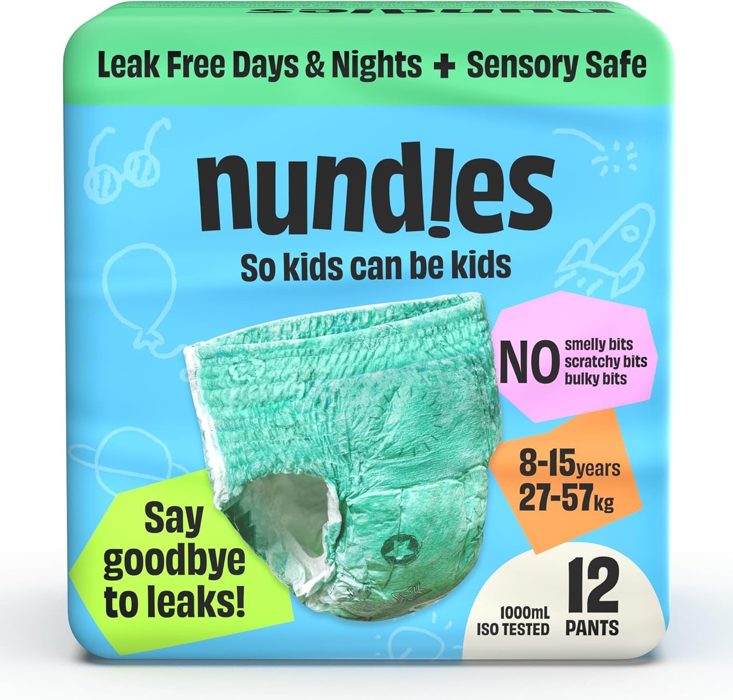 Youth Pants - Disposable Nappy Pants for Older Kids & Teens 8-15 Years (27-57Kg) — image 9