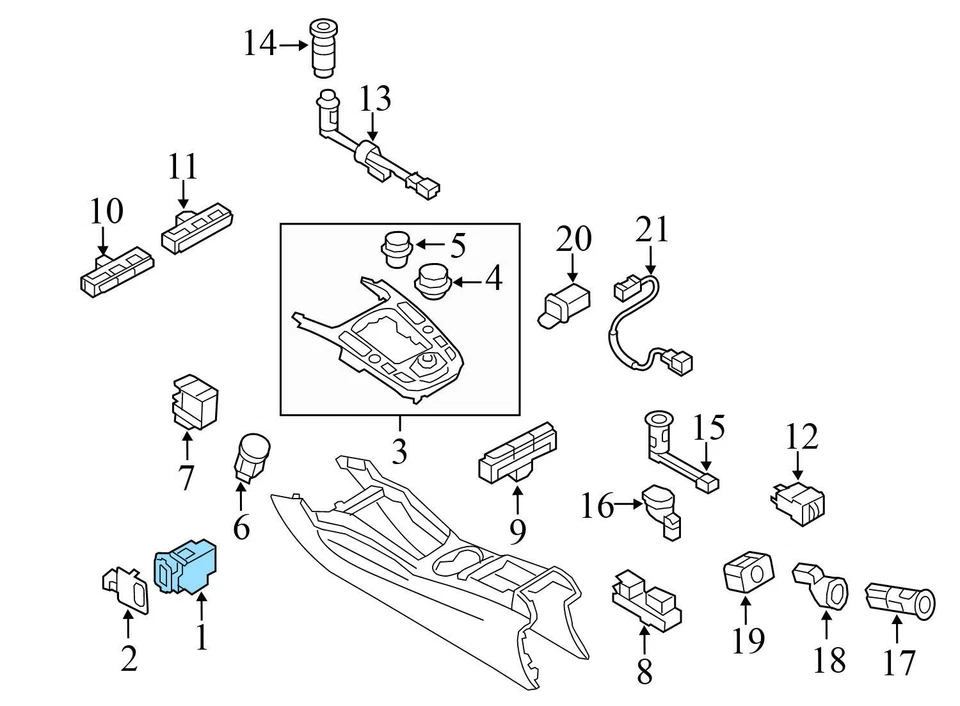 AUDI Q5 8R 2009-2017 - Interruptor de arranque de encendido 8K0909131D Foto 4 de 4