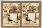 Original-3D/Stereophotographie Batiken auf Bali, wohl August 1913