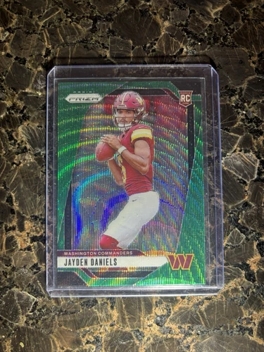 2024 Panini Prizm - Rookies Green Wave Prizm #347 Jayden Daniels (RC)
