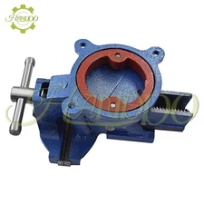 Bench Vise with Anvil Swivel 5inch Locking Base Table Top Clamp Heavy Duty Vice
