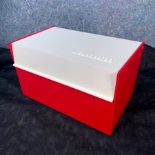 Vintage GAF View Master Library Chest Red White Hard Plastic Storage Box Case