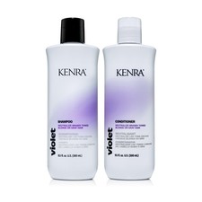 Kenra Violet Shampoo & Conditioner Set - Eliminates Brassy Tones, Purple Pigment