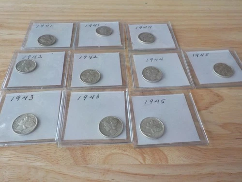 9   AU    MERCURY    DIMES    MIXED   DATES   NICE