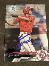 LUIS GARCIA SIGNED 2017 BOWMAN CHROME PROSPECT ROOKIE CARD AUTO. rookie card picture
