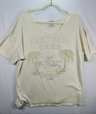 American Eagle AE Women’s Oversized Grateful Dead Graphic T-Shirt Cream Sz M