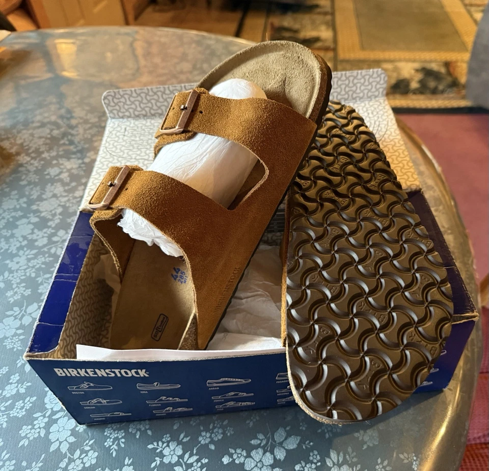 Birkenstock Arizona Sandals Mens US 11 EU 44 Mink Suede Buckle Summer Boho NWOB - Image 3 of 4