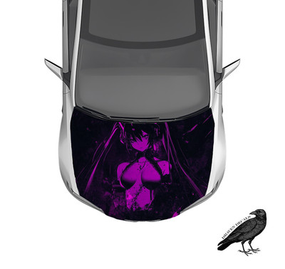 Hatsune Miku Vocaloid Anime Hood Wrap Weatherproof 3M Vinyl Car Decal 50'' X 65''