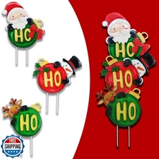 3 Pack Metal Christmas Yard Signs Decor for Multiple Stacked,Voum
