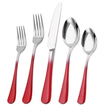 Silverware Set 20-Piece Stainless Steel Flatware Service for 4 Kitchen Utensi...