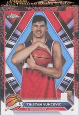 2023-24 Topps Chrome #114 Tristan Vukcevic Blue Basketball Refractors