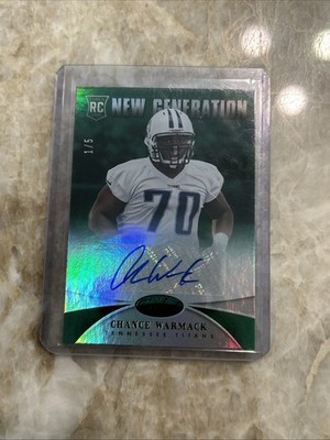 2013 Certified Mirror Green Signatures /5 Chance Warmack #210 Rookie Auto RC