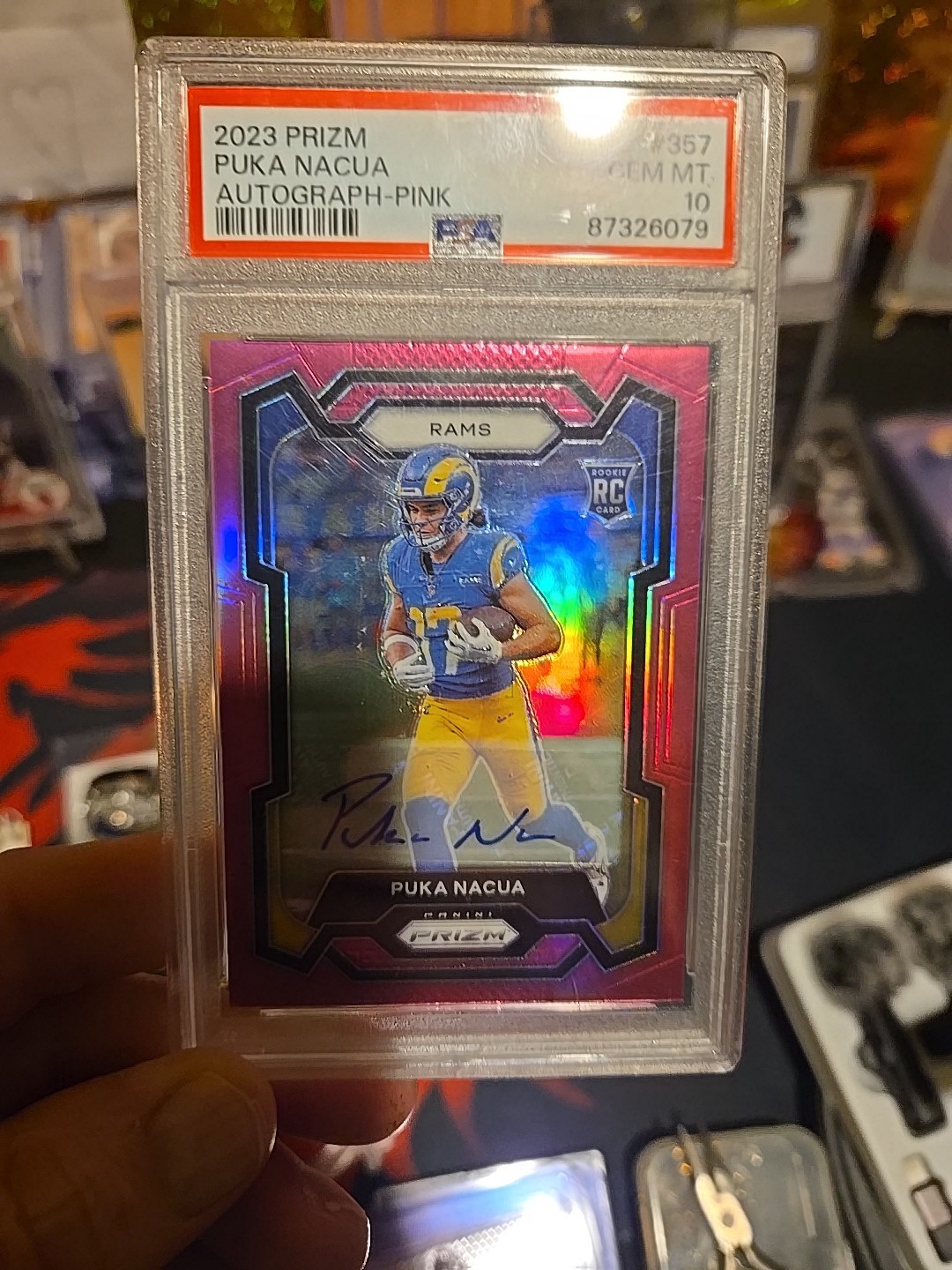 2023 Panini Prizm - Rookies Puka Nacua #357 Pink Prizm Autographs (AU, RC)