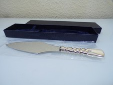 ALBO gedrehter Griff gro&szlig;es Tortenmesser 23.5 cm Echtsilber 925er TOP neu
