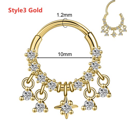 1 Stück 16 g Edelstahl Nase Septum Ring CZ Ohr Helix Piercing Ohrringe Schmuck - Bild 7 von 24