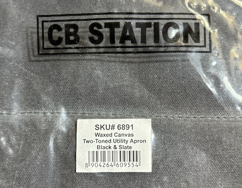 New CB Station Waxed Canvas Two Toned Utility Apron Black and Slate - Image 4 of 4