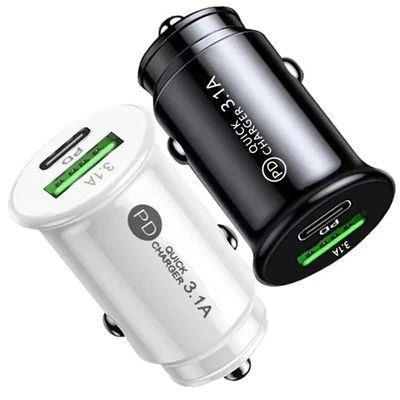 Auto Schnellladegerät KFZ 2A USB und USB Typ-C für Xiaomi/IPhone/Samsung - Bild 1 von 4