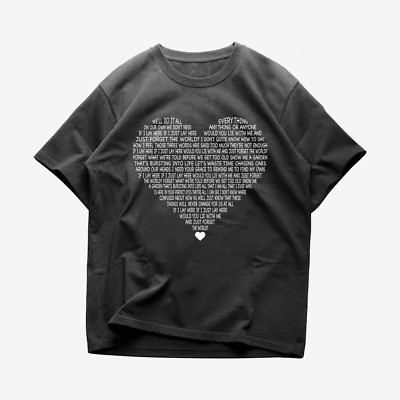 Snow Patrol BAND Chasing Cars Lyrics T Shirt Full Size S-5XL