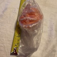 Vintage Rubber Face Santa Claus Doll Head Christmas Ornament Pick Hong Kong