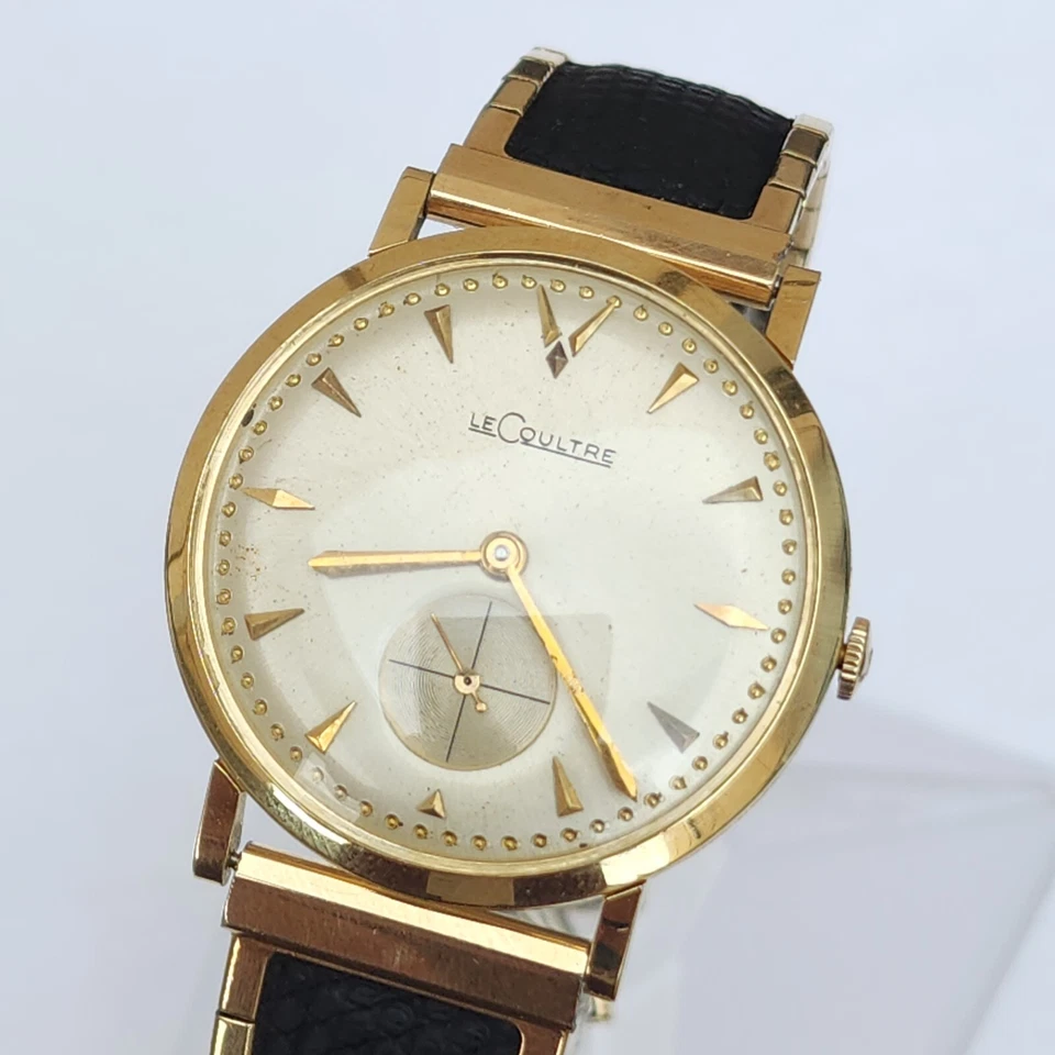 Reloj de cuerda vintage LeCOULTRE oro macizo 14k Cal 480/CW para hombre años 60 33 mm Foto 2 de 4