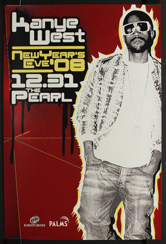 Kanye West New Year's Eve NYE 2008 Poster Pearl Theater Palms
