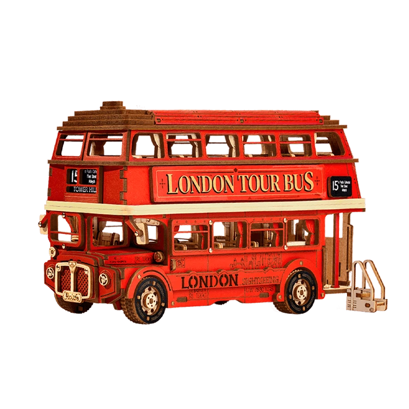 Rolife Autobús Coche 3D Rompecabezas de Madera Londres Tour Modelo Juguete en ciernes Adulto Regalo de Navidad Foto 2 de 4