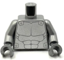 Lego New Flat Silver Minifigure Torso Castle Knight with Armor Pattern