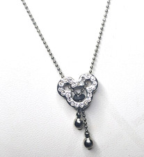 Vintage Disney Mickey Mouse charm necklace with pave crystals