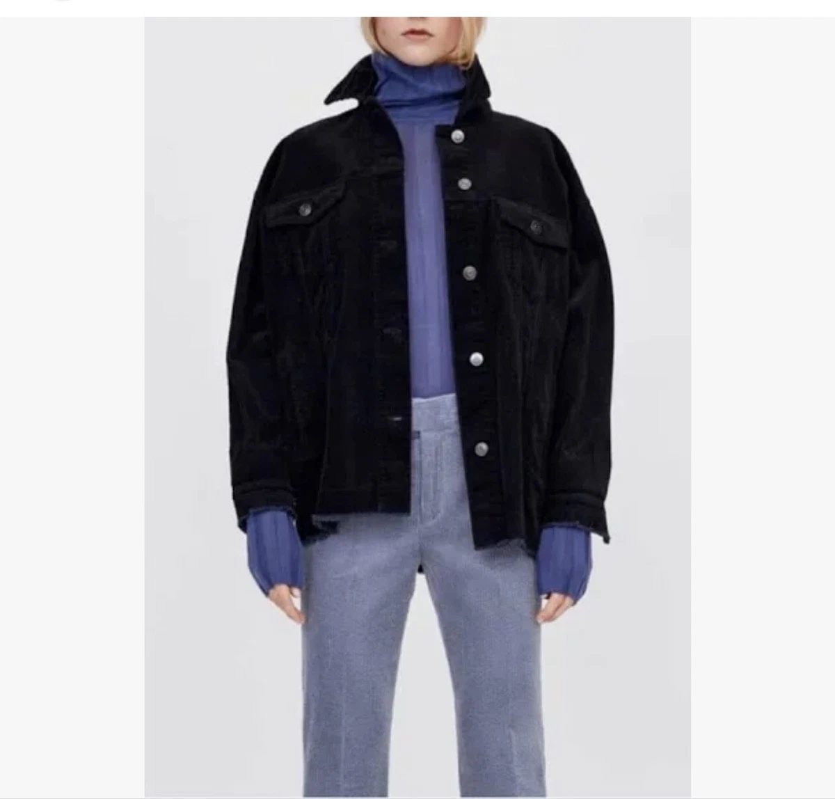 Zara black cord clearance jacket