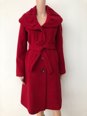 calvin klein red wool coat