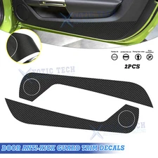 For Ford Mustang 2015-up Carbon Fiber Pattern Door Anti-Kick Guard Trim Decals