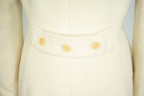 -Ladies Max Mara Alpaca Wool White/Cream Trench Coat Size S USA 6 GB 8 - Picture 6 of 12