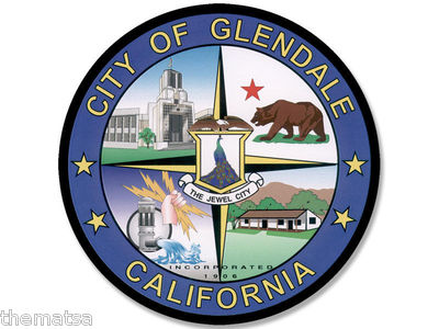 10cm Auto-Aufkleber Sticker Decal Farbe Glendale California City Seal F1348