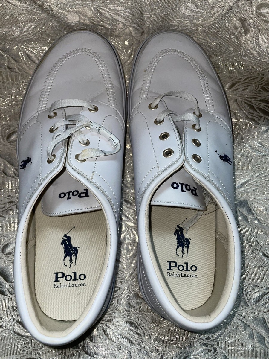 Ralph Lauren Polo Faxon X size 10.5 white leather men | eBay