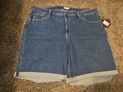 Women's Plus Size High Rise Jean Shorts - Ava & Viv - Medium Wash 22W