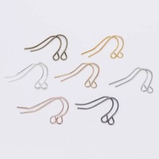 100pcs 21x12mm Metal Ear Wire Hooks Drop Dangle Earrings Making Findings DIY
