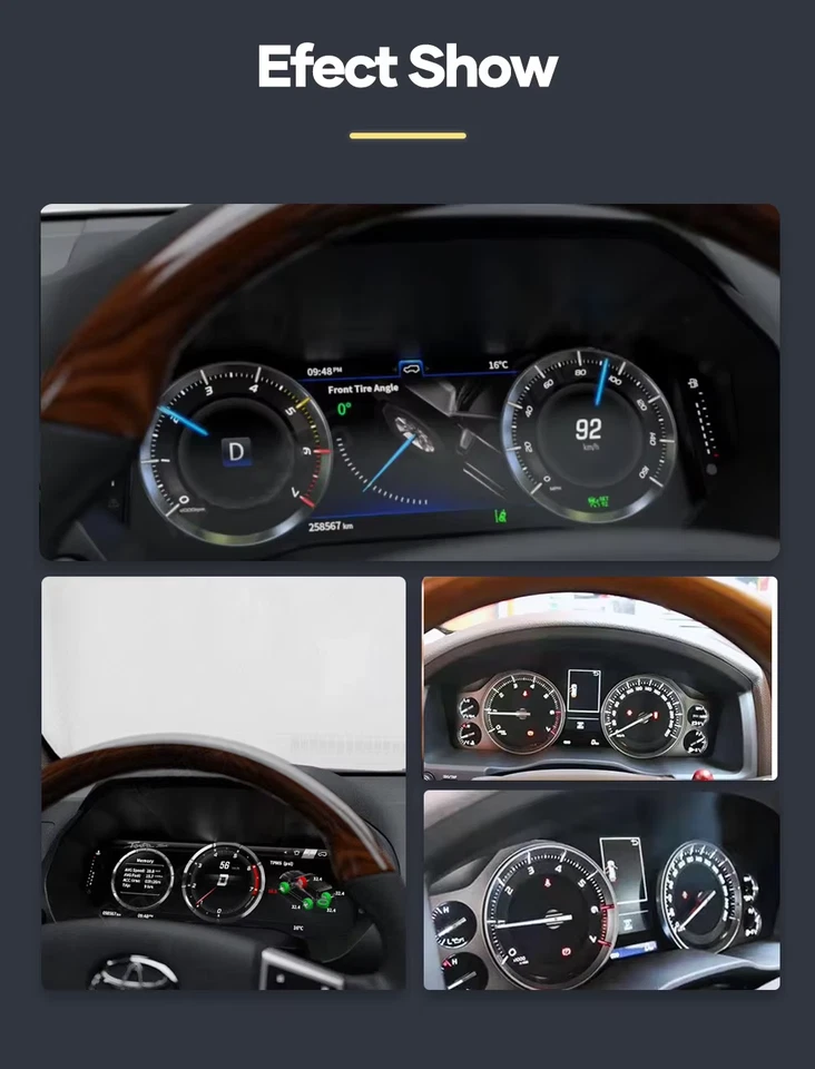 For Toyota Land Cruiser 2008-2022 LCD Cluster Speedometer Car Digital Instrument Foto 2 de 4