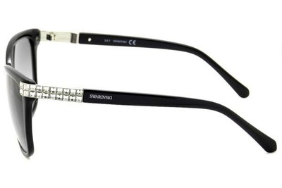 Swarovski SW137 01B Black 01B Cat Eye Plastic Sunglasses 