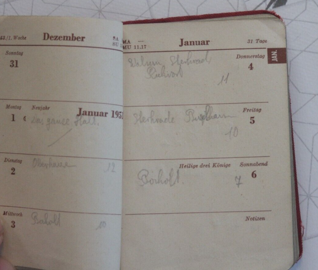 Kalender 1951 Taschenkalender merkbuch Bielefeld druck Wesel G1  eBay