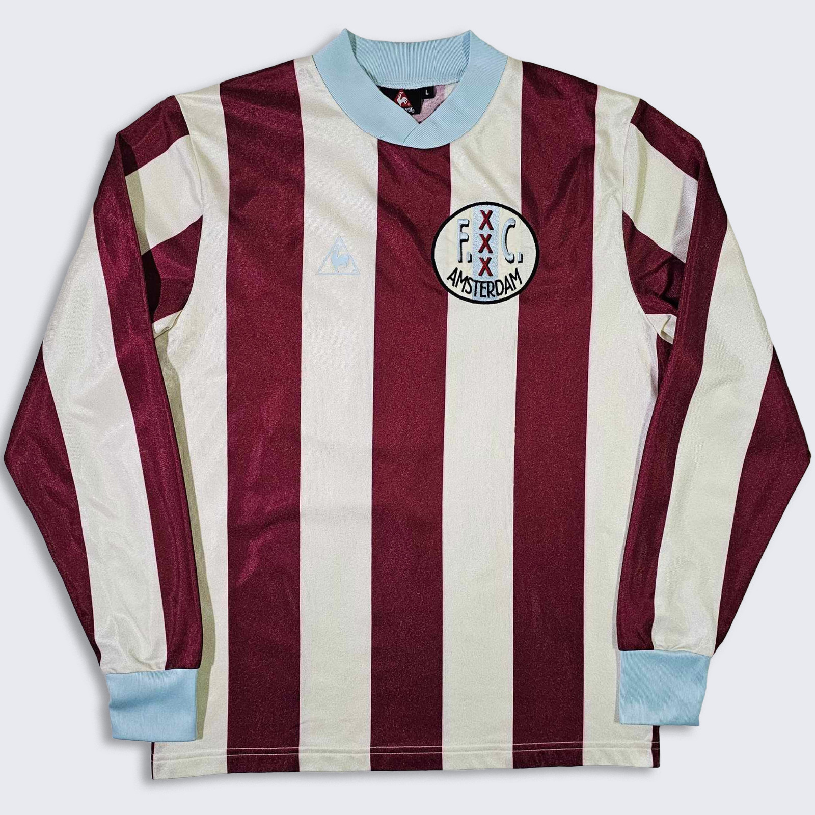 FC Amsterdam Vintage Le Coq Sportif Soccer Jersey - White, Red & Blue Uniform