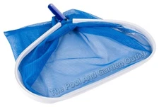 Swimming Pool Skimmer Leaf Net Rake w/Deep Debris Mesh Bag, Aluminum Frame