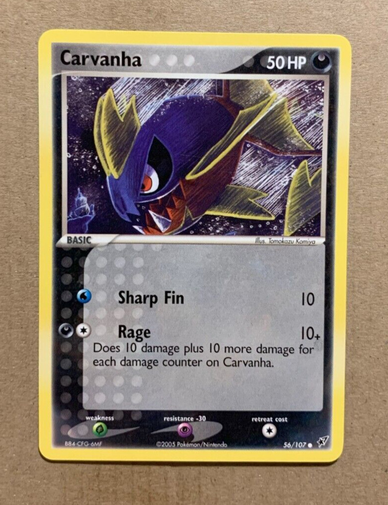 Carvanha 56/107 EX Deoxys - Common Pokemon Card - NM/Mint