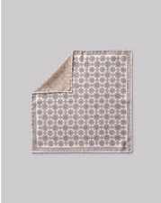 Jack Victor Silk Geoprint Pocket Square in Ecru NWT