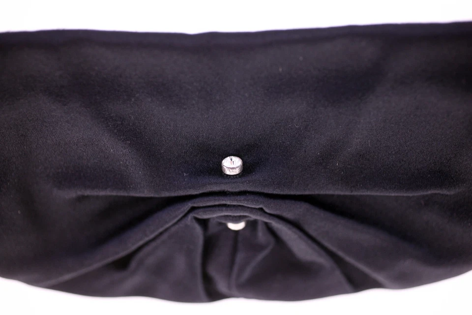 Yves Saint Laurent rive gauche ladies black satin covered evening bag-1990s - Image 2 of 4