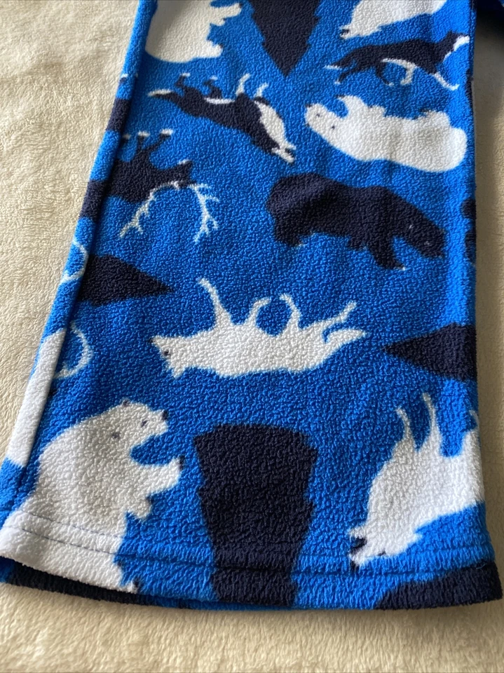 Pantalones de pijama de vellón husky alce osos polares azul blanco para niños 7-8 Foto 4 de 4