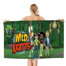 Microfiber Beach Towel Wild Kratts Anime Quick Dry for Teens Women Men Boys