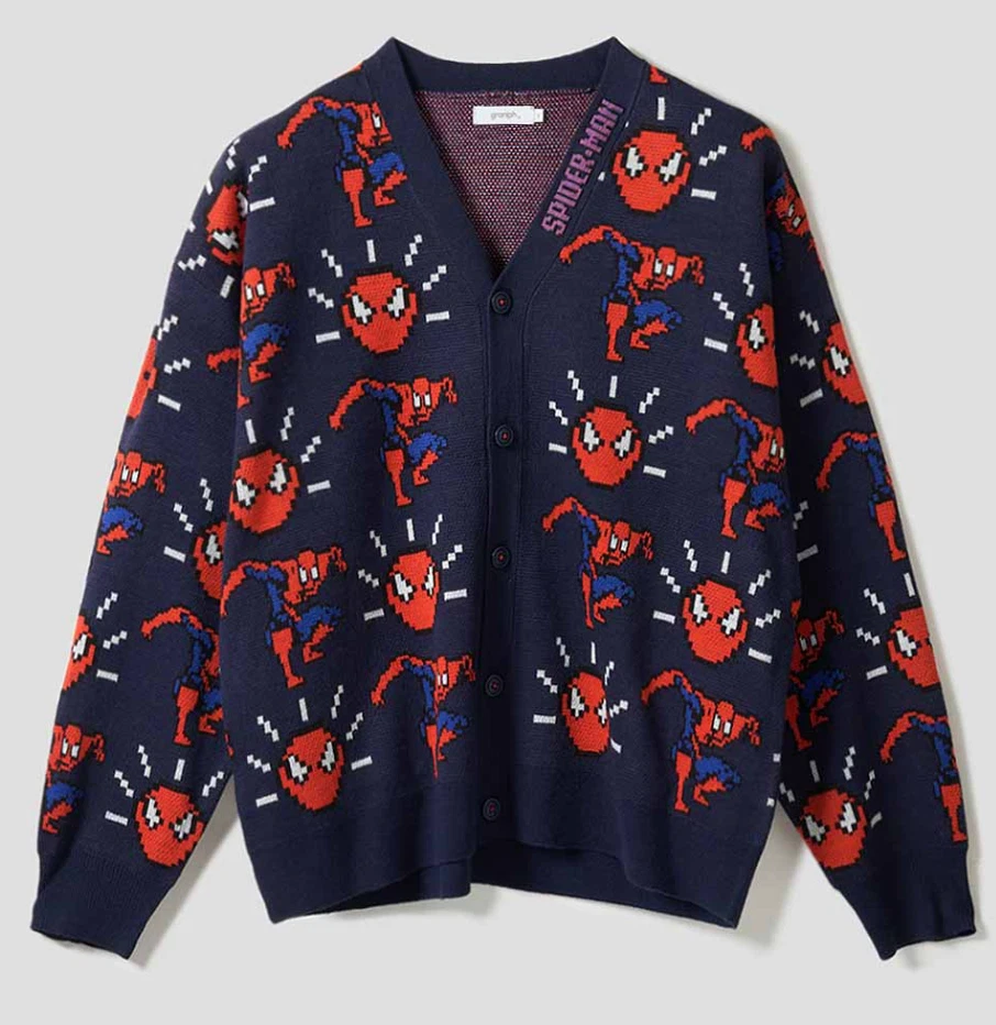Patrón Spider Sense (Bit) Lavable Jacquard Cardigan Graniph - Imagen 3 de 4